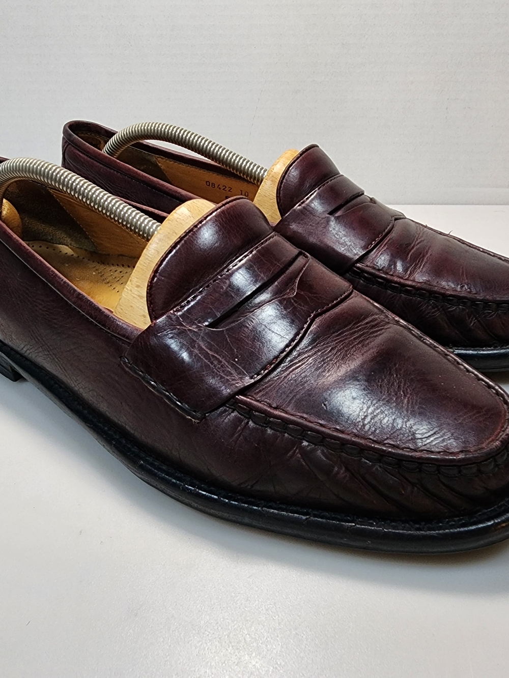 Cole Haan Penny Loafers Mens 10 M Burgundy Ox Blood Cordovan Leather Slip-On